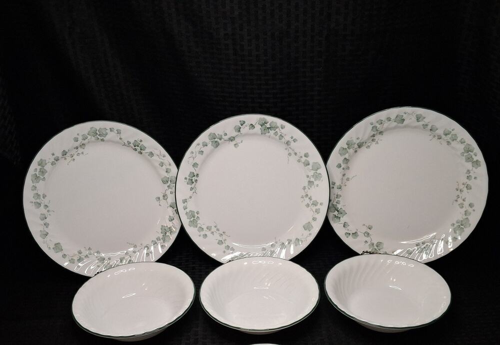 Corelle Callaway Ivy Replacement Pieces Lot of 6 Dinner Plates & Cereal Bowls
